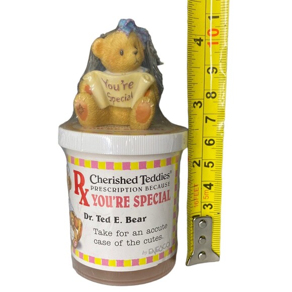 Enesco Cherished Teddies YOU’RE SPECIAL Bottle Novelty w/Bear Figurine Vintage - Picture 8 of 8
